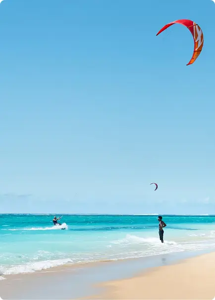 Kitesurfing on the Red Sea near Hurghada