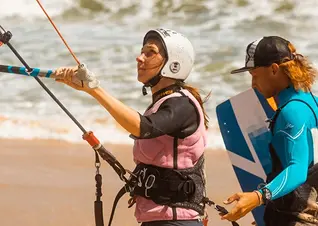 Private and group kite lessons on the beach